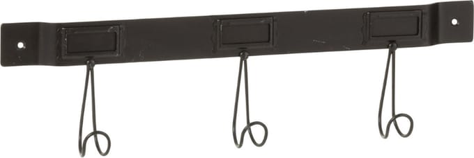 Wandkapstok Zwart Metaal 3 haken