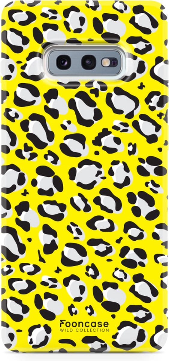 Fooncase Hoesje Geschikt voor Samsung Galaxy S10e - Shockproof Case - Back Cover / Soft Case - Luipaard / Leopard print / Geel