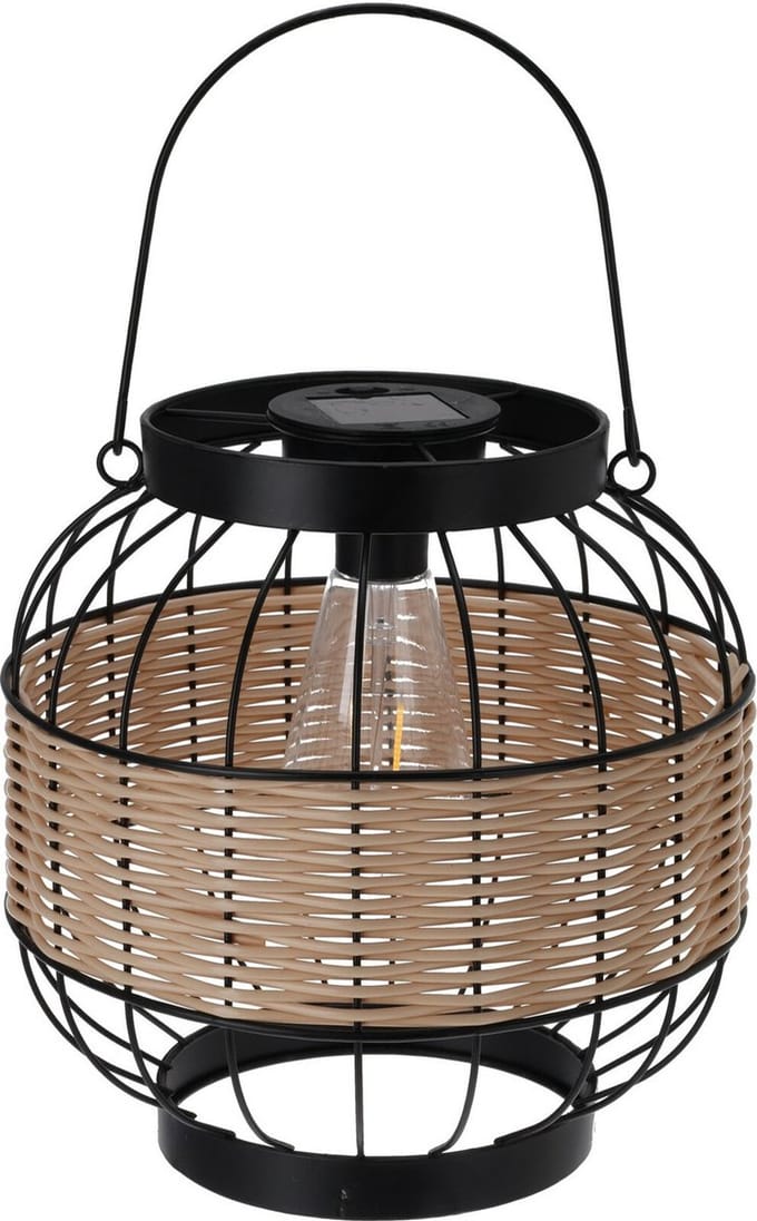 Pro Garden Lantaarn - solar - metaal - 24 x 24 cm - tuinverlichting - ophangbaar