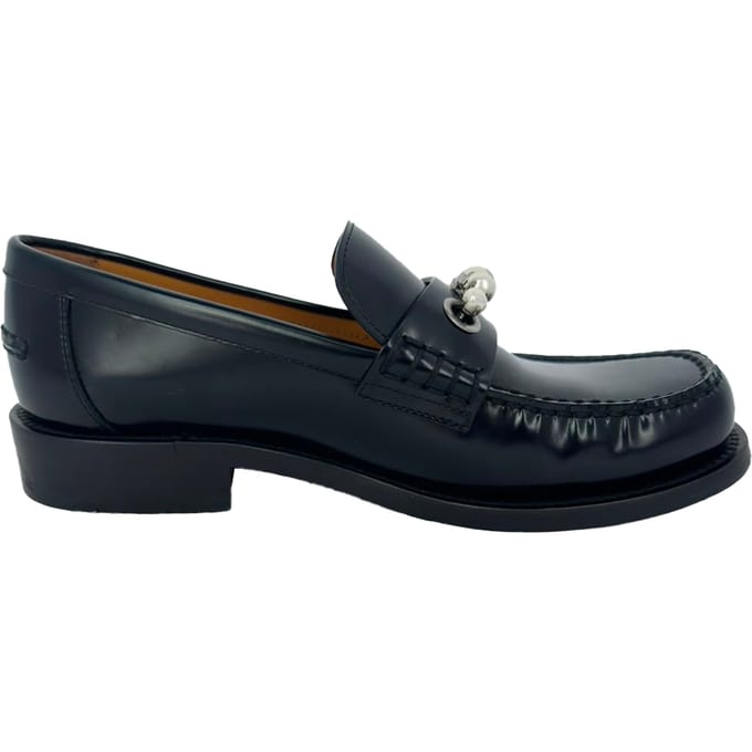 Christian Dior Parels Versierde Loafers in Zwart Leer