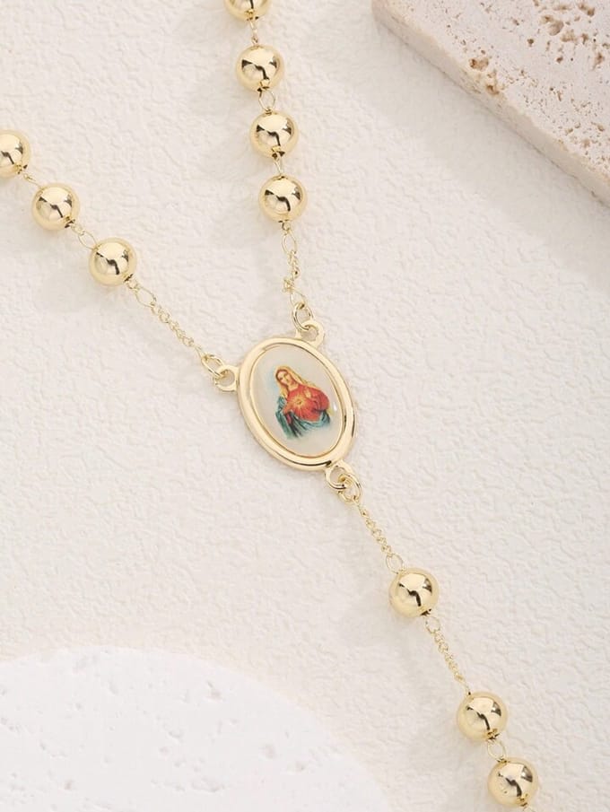 Ketting met medaille Maria goudplated