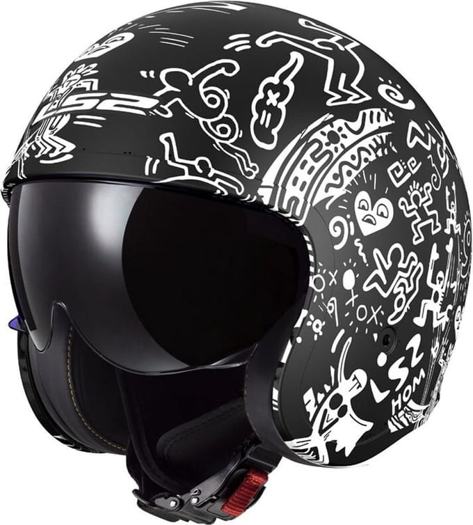 LS2 Helm Spitfire II Tribal OF599 mat zwart maat M