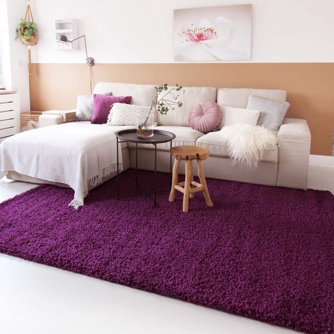 Hoogpolige loper - Shaggy Trend paars 80x250