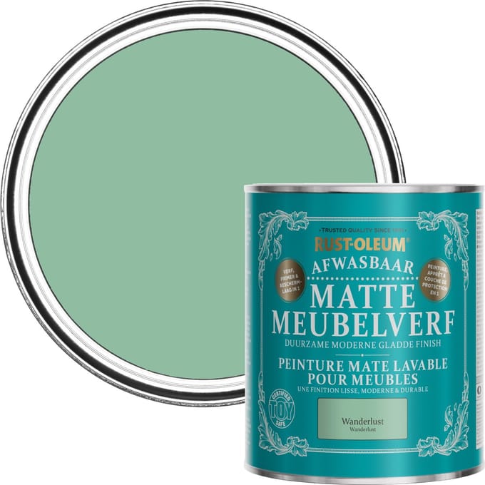 Rust-Oleum Groen Afwasbaar Matte Meubelverf - Wanderlust 750ml