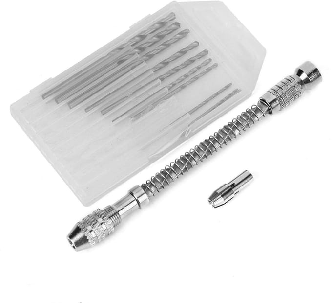 Dailygoods- Handboor Aluminium - Mini Handgedraaide Boor - 10 Boren