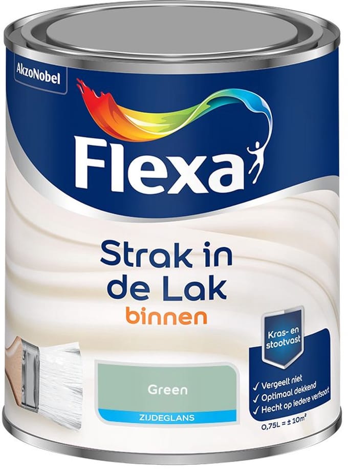 Flexa - Strak In De Lak Binnenlak Zijdeglans - Green - Mengverf - 750 Ml