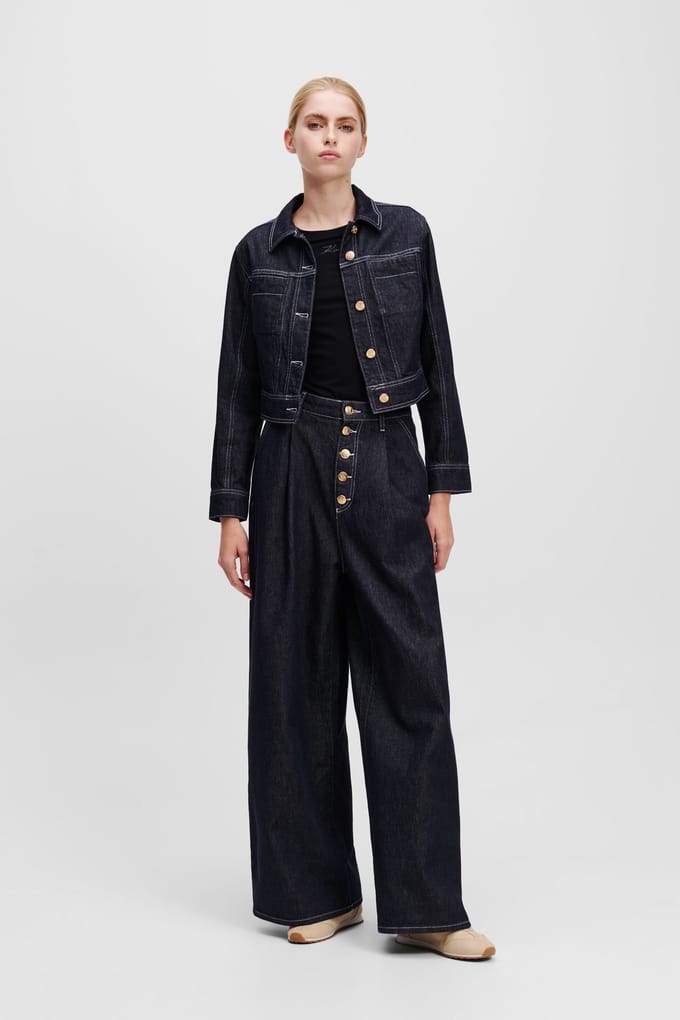 Karl Lagerfeld Button Denim Pants Dark Blue Taglia: W29 | Pantaloni Outlet | Donna | Blu