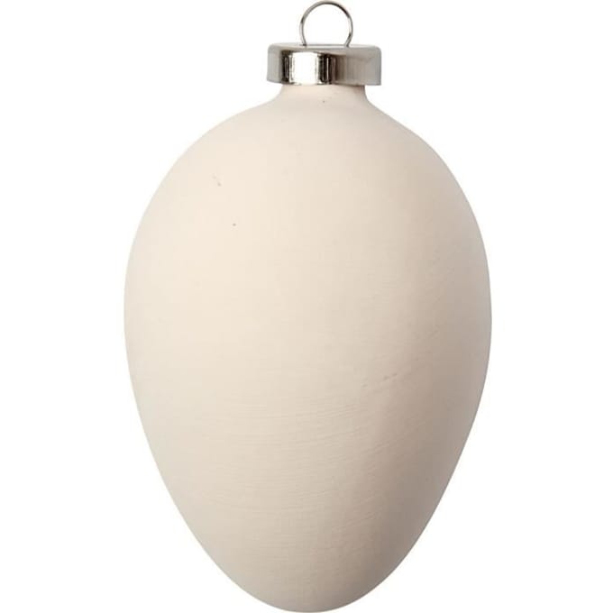 Eieren-Decoratieve hanger, 12 stuks, Terracotta, wit, H 6 cm
