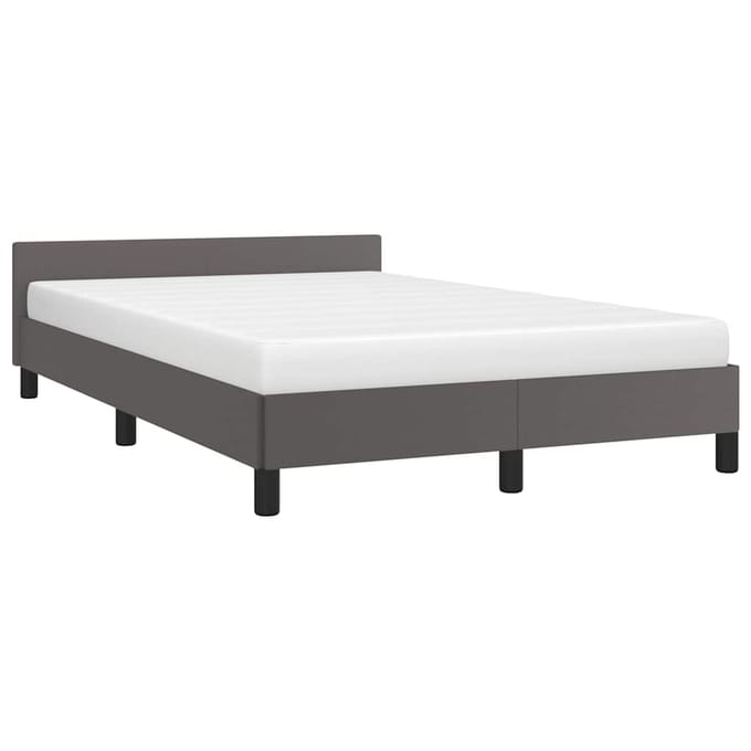 vidaXL - Bedframe - met - hoofdeinde - zonder - matras - 120x200 - cm - grijs
