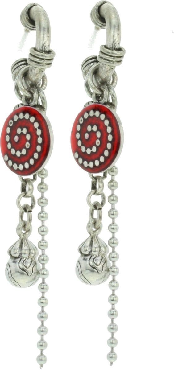 Behave - Halve oorring met hangers - zilverkleur - boho stijl