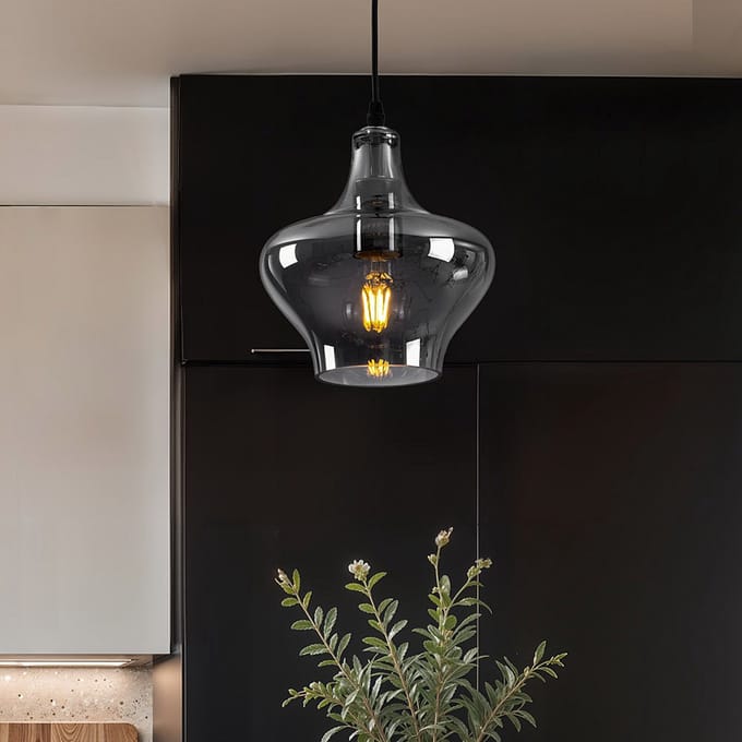 LumenXL LumenXL - 1-lichts hanglamp Trinidad - smoke glas - variant 3 - E27
