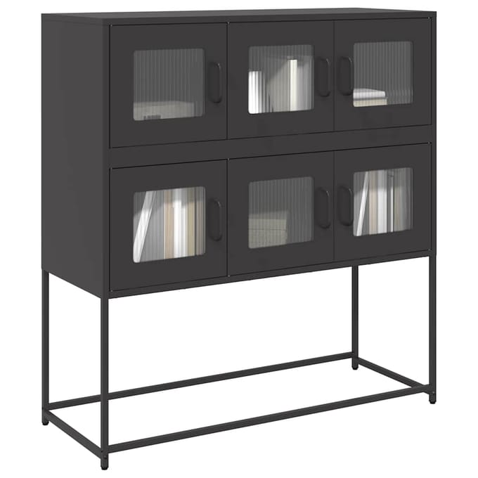 vidaXL - Dressoir - 100,5x39x107 - cm - koudgewalst - staal - zwart
