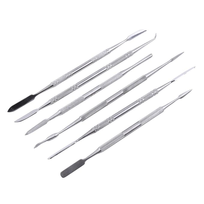 Kit de 12 outils de sculpture de cire double face en acier inoxydable pour décoration, bijouterie, laboratoire dentaire white