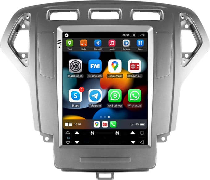 CarPlay autoradio geschikt voor Ford Mondeo | 2007 t/m 2014 | Android 13 | Draadloos Apple CarPlay & Android Auto | 2GB + 32GB | 8-Core processor | Davilon | 2025 model | 2007 2008 2009 2010 2011 2012 2013 2014 | Bluetooth & Wifi