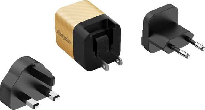 Energizer A20MUGD Multi Plug Oplader Reisstekker (US, UK, EU) | 20W - 4A (Goud)
