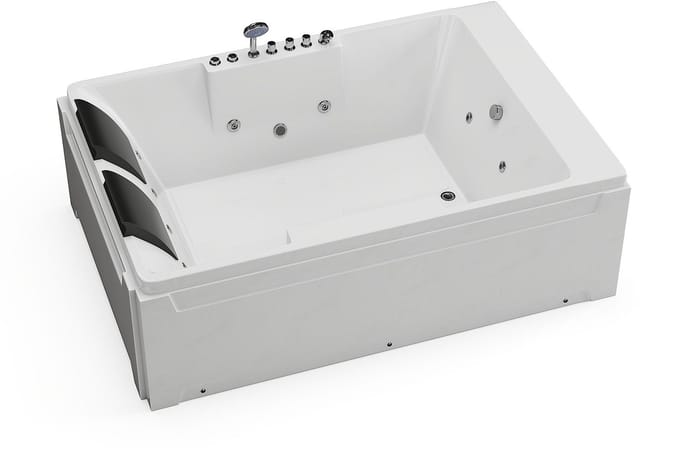 Vente-unique Massagebad - 2 personen - 515 L - 182 x 122 x 62 cm - Hoek links - THALASSA