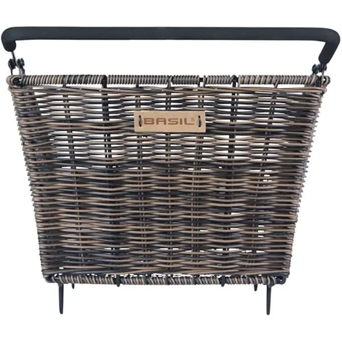 Basil Cento Rattan Look Multi System Fietsmand - Achter - Kunststof rotan - Bruin -22 Liter