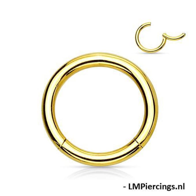 Piercing ring high quality - Chirurgisch staal 1.2x6 mm - goud - LMPiercings