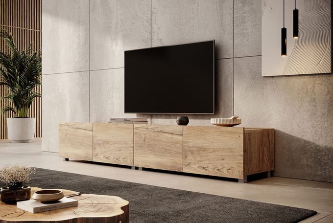 Meubella - TV-Meubel Calabas - Kastanje - 200 cm