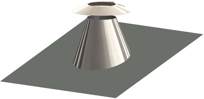 ATEC Dakdoorvoer 6-32 graden DN80/125 met weerkraag RVS blank, 701663