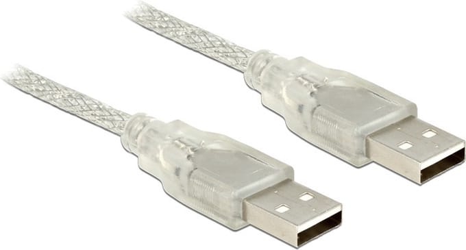 USB-A naar USB-A kabel - USB2.0 - tot 2A / transparant - 1,5 meter