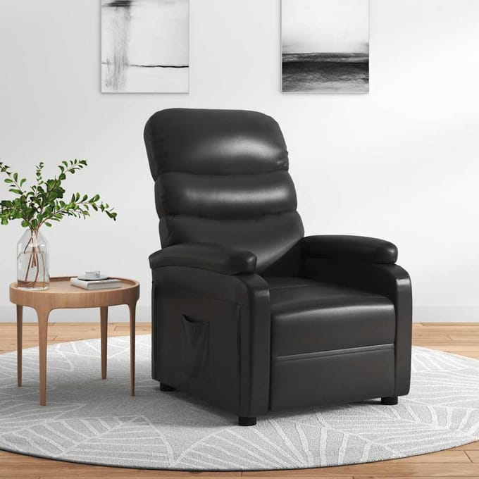 vidaXL - Fauteuil - verstelbaar - kunstleer - zwart