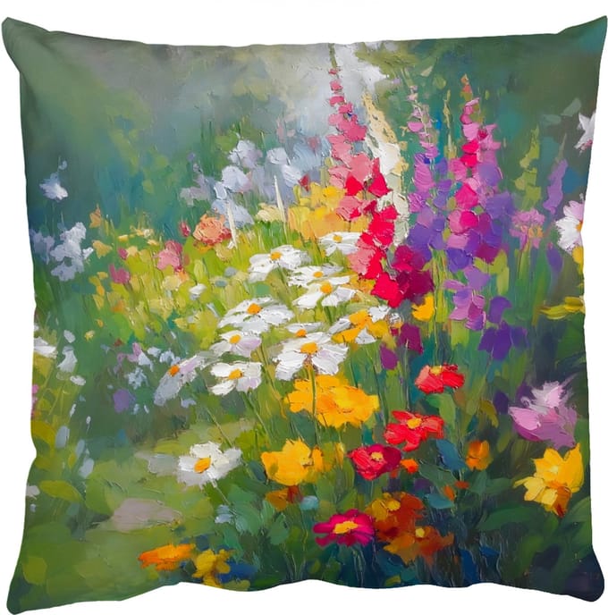 Sierkussens - Kussentjes Woonkamer - 50x50 cm - Zomertuin - Sfeervol - Bloemen