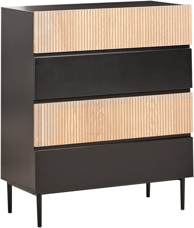 BLYTHE- Ladekast 4 lades - Zwart/Bruin - MDF