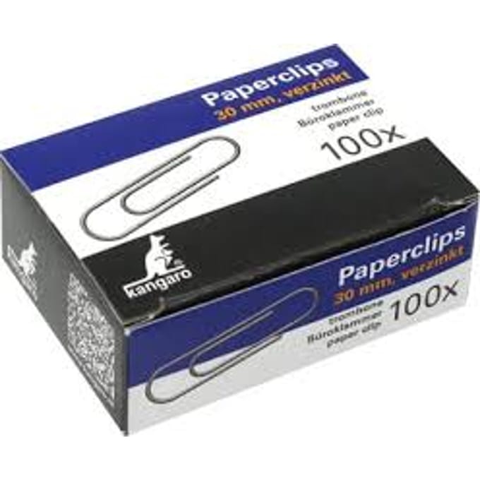 Kangaro paperclips - 30mm - rond - 100 stuks - verzinkt