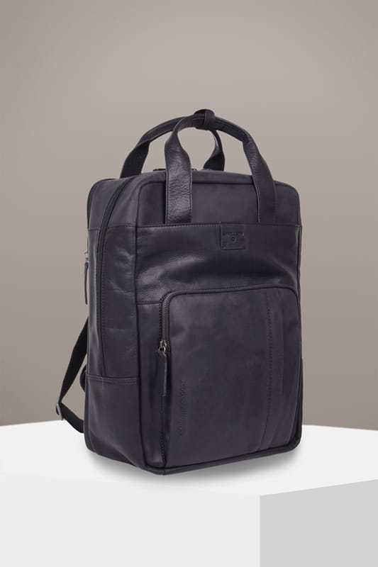 strellson Leren Laptop rugzak Rugzak Brick Lane Josh Backpack Black Zwart