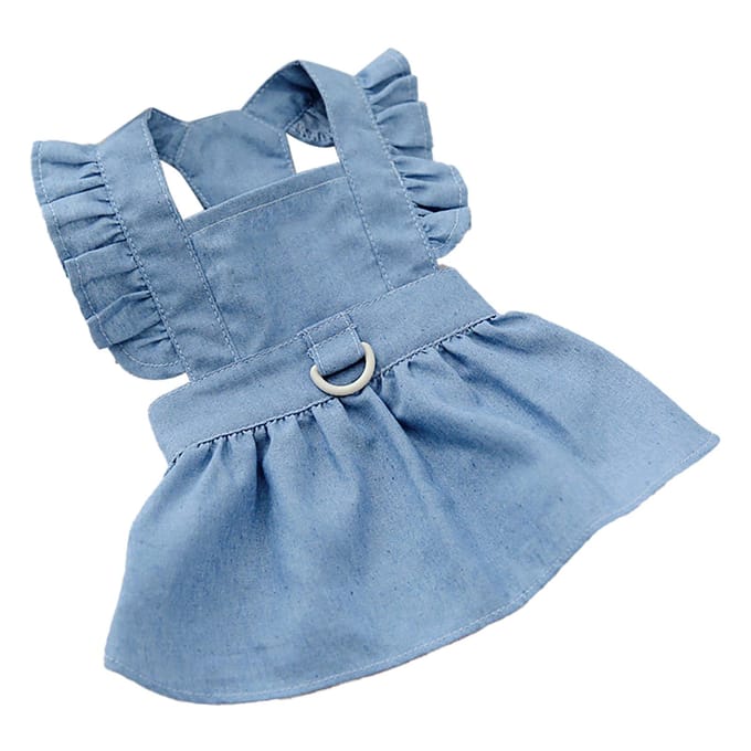 Robe Mignonne Élégante Confortable Côté Robe pour Chien Costume pour le Printemps gray