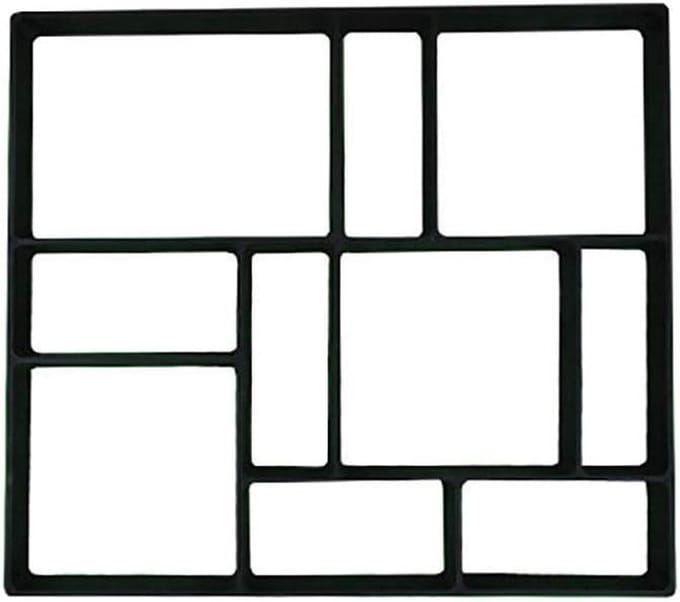 Betonmal Stenen - Tuinpad Mal - Loopbrug Maken - Herbruikbaar Plastic - 40x45 cm - Zwart