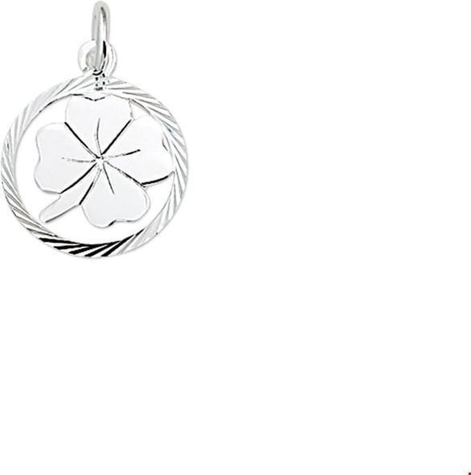 zilver gerhodineerd hanger klavertje gediamanteerd 1321722