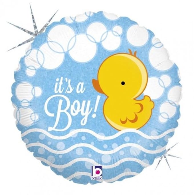 Folieballon - duck bubbles - it's a boy
