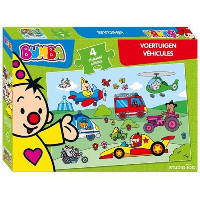 Bumba - Puzzel - "Vroem Vroem" - 4 Stukken - Voor peuters - FSC MIX