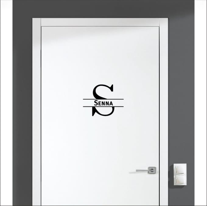 Deursticker Met Naam -  Senna - Zwart