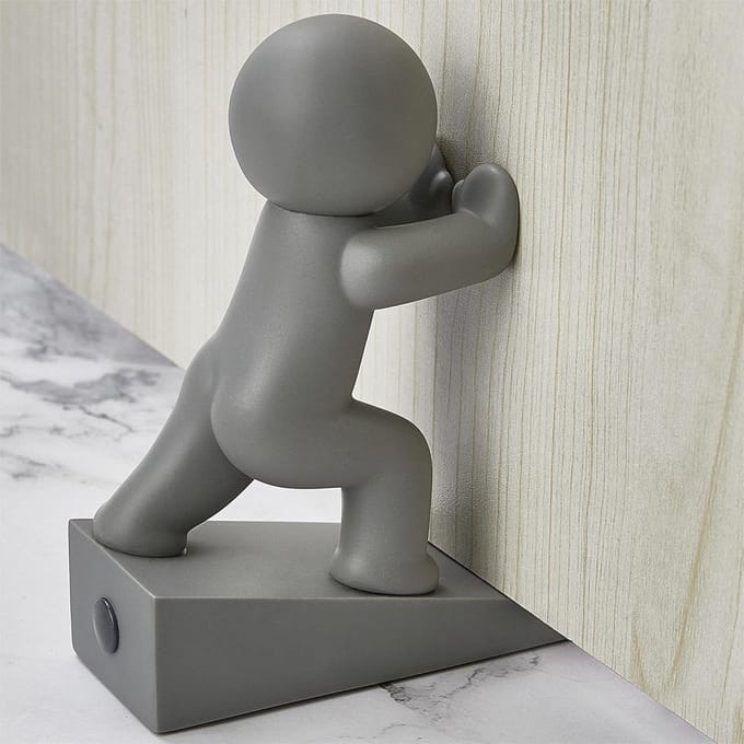 Decoratieve Deurstopper Grijs - Voorkomt Krassen en Beschermt Vloeren