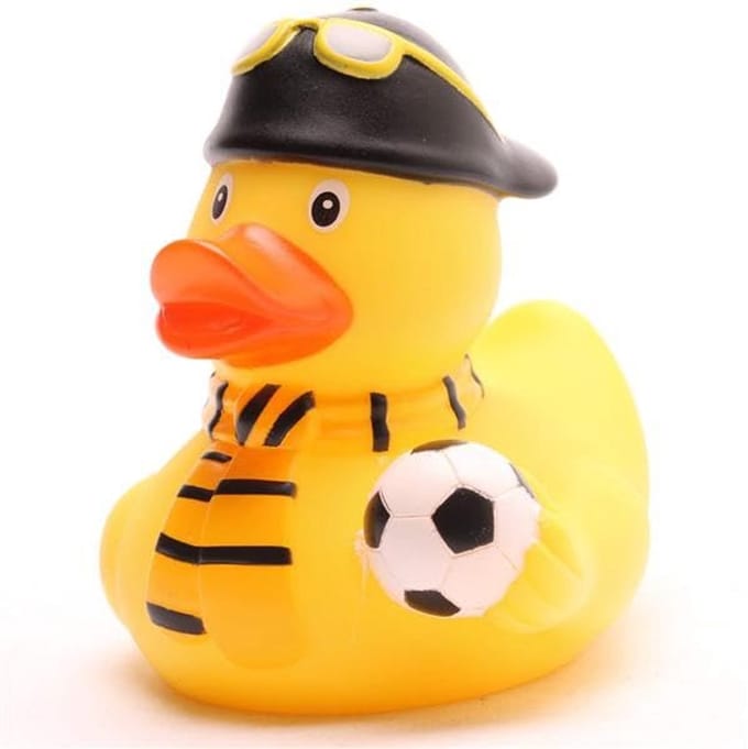 Badeend Voetbalfan Zwart-Geel