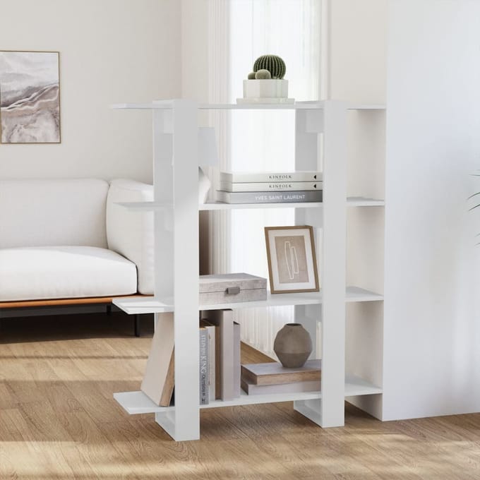 vidaXL - Boekenkast/kamerscherm - 100x30x123,5 - cm - wit