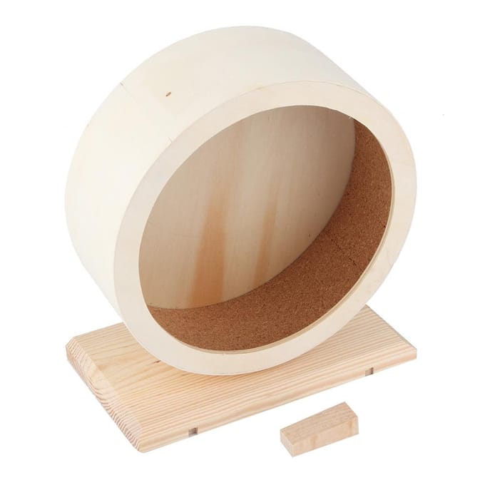 Support en Bois Roue d'Exercice Silencieuse pour Animaux Jouet pour Hamster Cochon d'Inde Hérisson Chinchilla