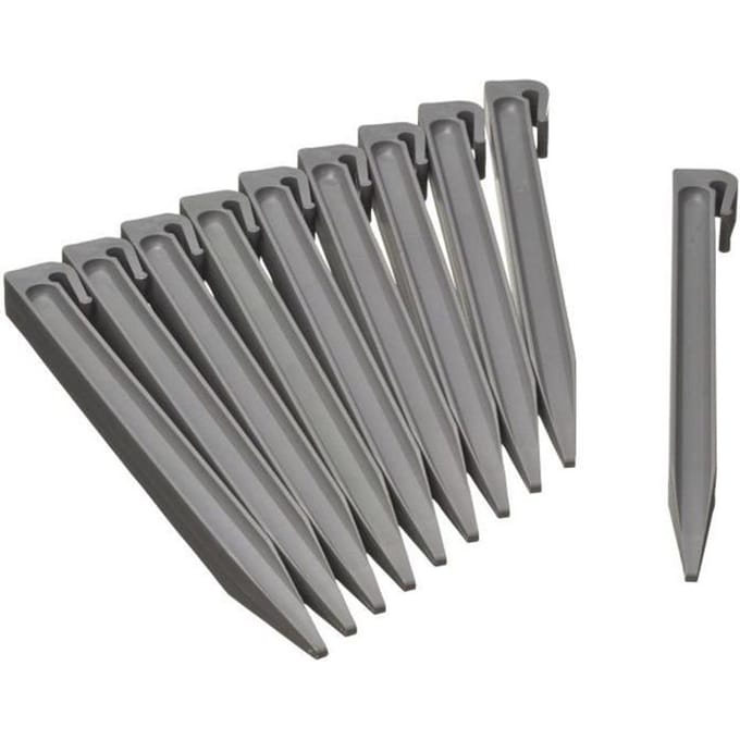 Ankers voor polypropyleen tuinborders - NATUUR - H 26,7 x 1,9 x 1,8 cm - Grijs