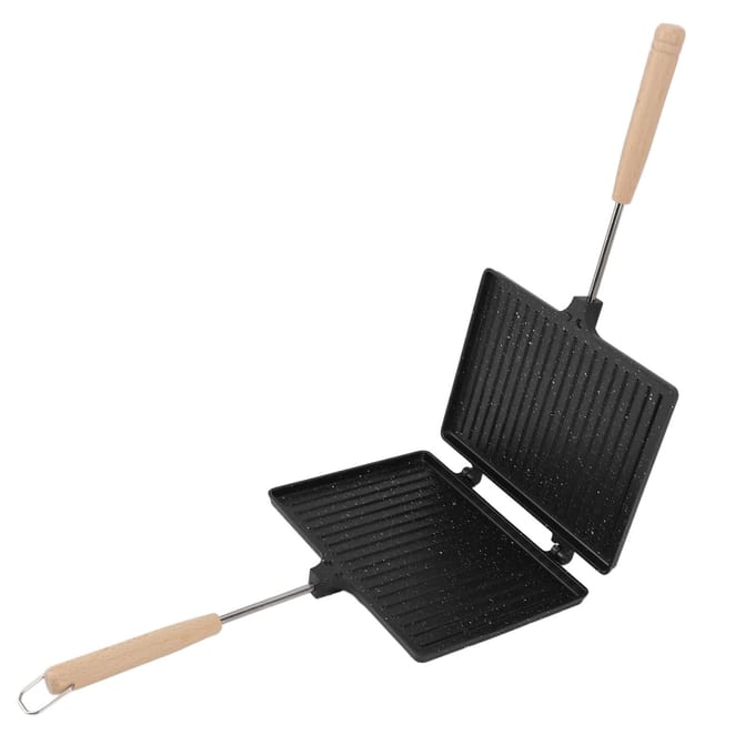 Hand Sandwich Maker Multifunctioneel Dubbelzijdig Anti-aanbak Hand Toaster Sandwich Maker voor Thuis L black