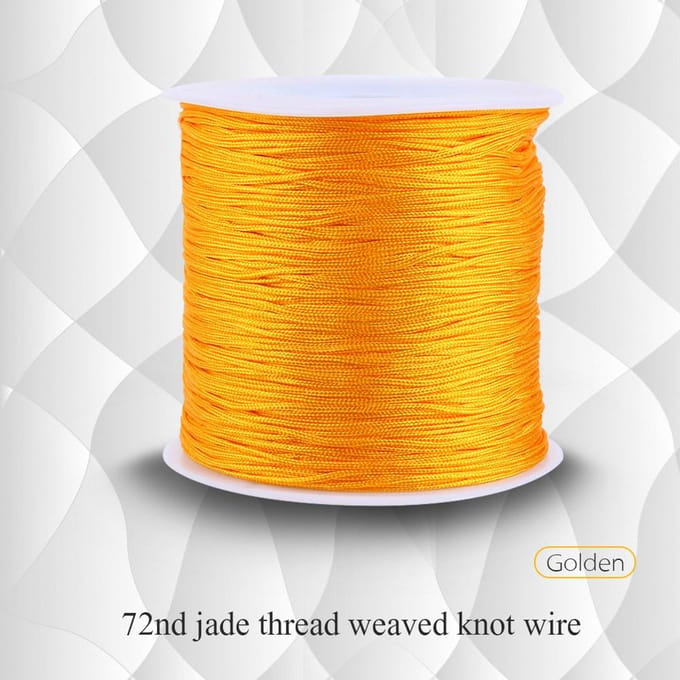 100M x 0.8mm Cordon Nylon Noeud Chinois Queue de Rat Macramé Shamballa Fil Corde Doré yellow