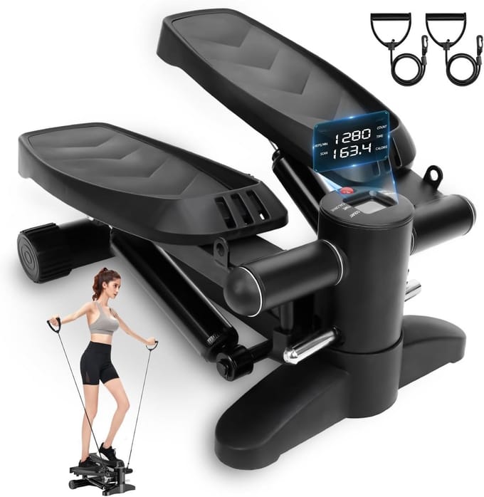 Stepper Hometrainer voor Thuis met LCD Display en Weerstandsbanden - Maximaal 150 kg