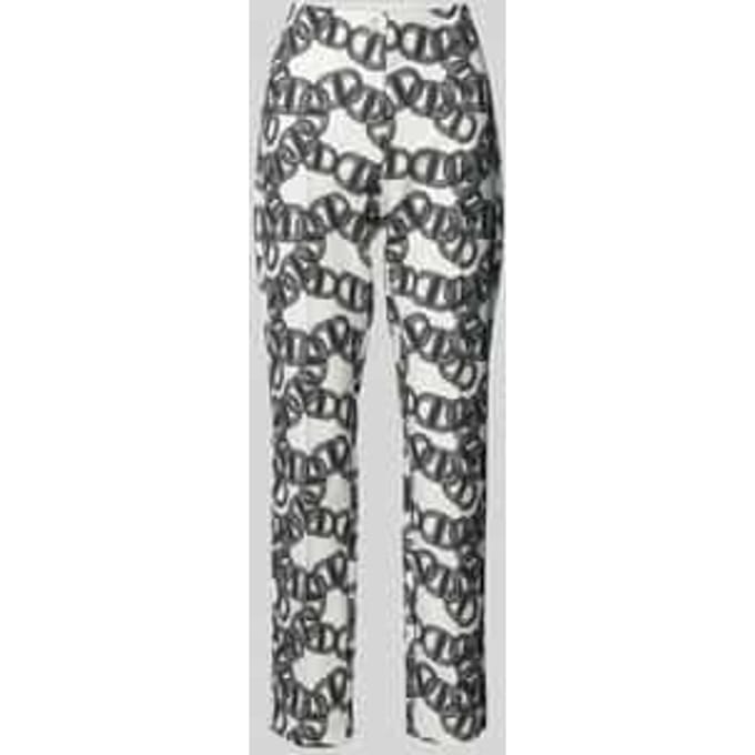 Regular fit stoffen broek met vaste persplooien, model 'Ellsa'