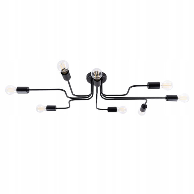 Sollux Lighting Plafondlamp Vector - E27 - zwart - staal - 15.5x103x56cm