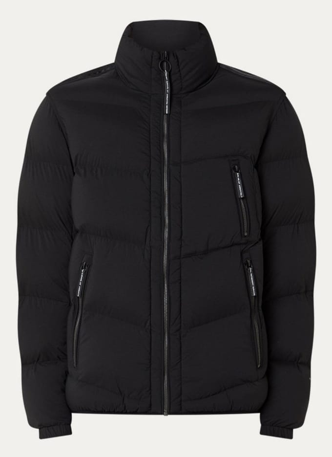 Krakatau Rook puffer jack met ritszakken - Zwart - Maat L