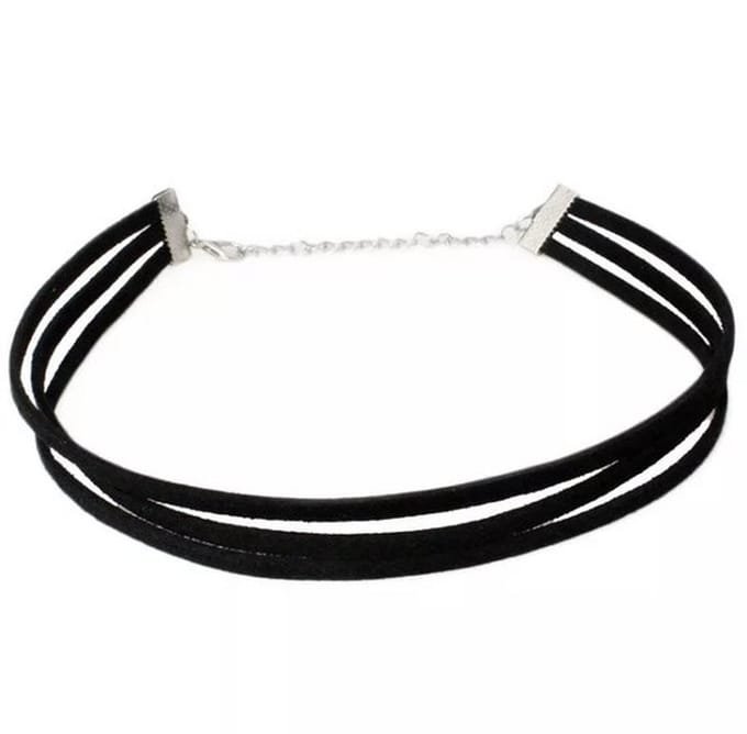 Jomide Choker Suède - 3 Lagen - Zwart