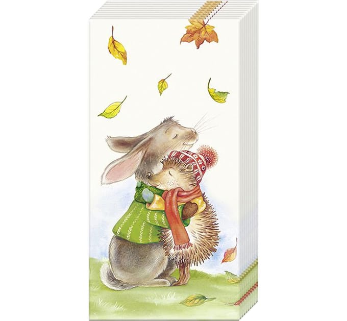 Zakdoeken Best friend forever cream - IHR - 21x21 cm
