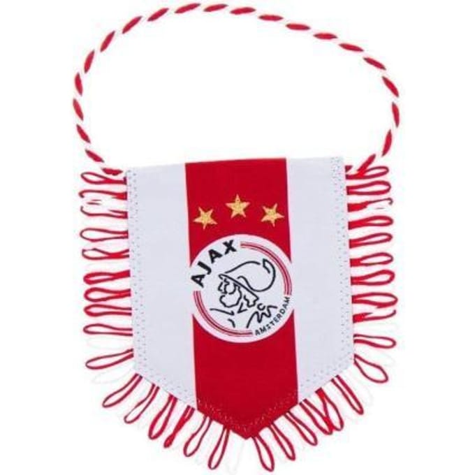 AJAX Banier wit rood wit logo 8x10 cm